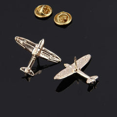 2Pcs Stripe Airplane Metal Brooch Pins Set, Enamel Button Pin For Students