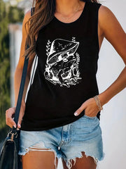 Mushroom Print Tank Top Sleeveless Summer Casual Women's Clothing