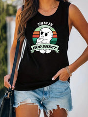 Graphic Print Crew Neck Tank Top for Women