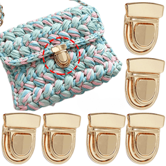 5pcs Lock Clasp Catch Purse Thumb Lock Buckle Fasteners Wallet Clasp