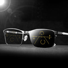 Photochromic Reader Glasses Men's Multifocal Presbyopia Anti Light Sunglasses