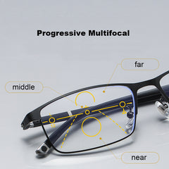 Photochromic Reader Glasses Men's Multifocal Presbyopia Anti Light Sunglasses