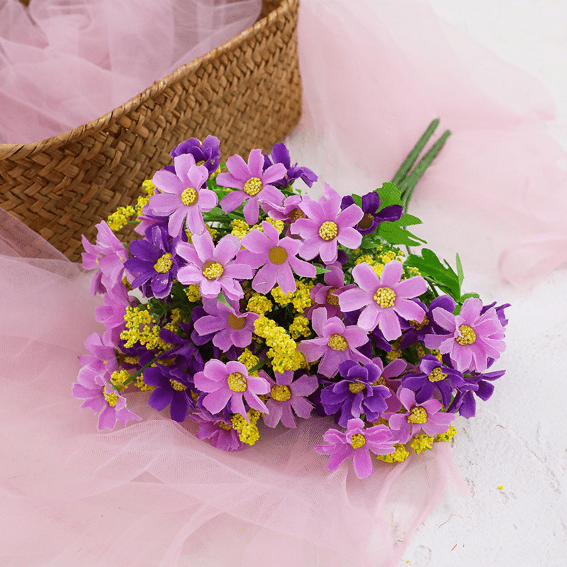 Artificial Daisy Flower Bundle Real Touch Home Wedding Office Decor