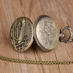 Vintage Alloy Pocket Watch With Chain Pendant Gift For Children