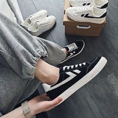 Men's Lace Up Canvas Sneakers Casual Outdoor Walking Shoes