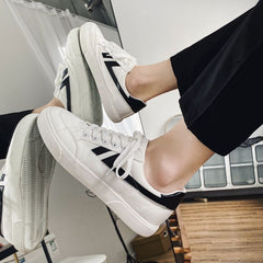 Men's Lace Up Canvas Sneakers Casual Outdoor Walking Shoes