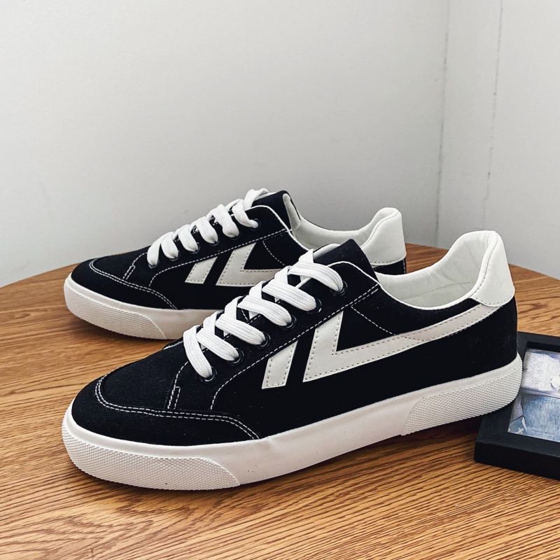 Men's Lace Up Canvas Sneakers Casual Outdoor Walking Shoes