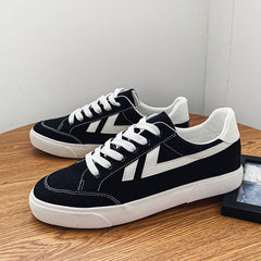 Men's Lace Up Canvas Sneakers Casual Outdoor Walking Shoes