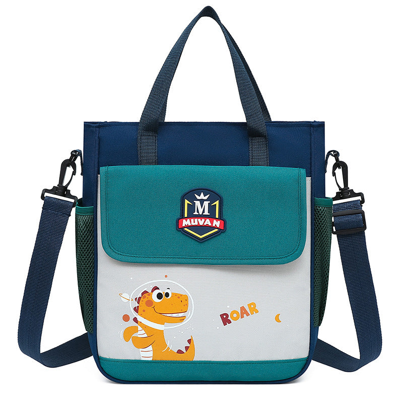 Dinosaur Pattern Tutoring Bag Crossbody Bag Lightweight School Bag
