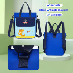 Dinosaur Pattern Tutoring Bag Crossbody Bag Lightweight School Bag