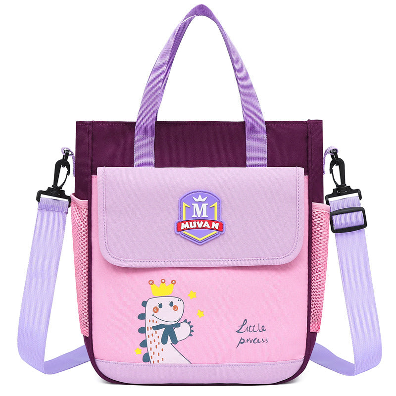 Dinosaur Pattern Tutoring Bag Crossbody Bag Lightweight School Bag