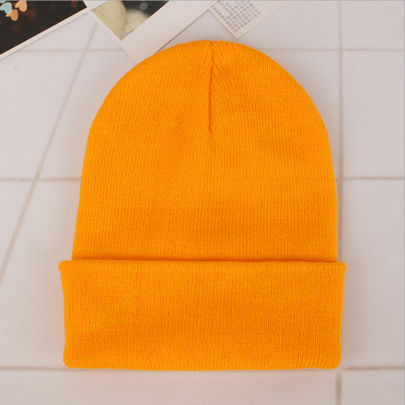 Candy Colored Warm Knitted Hat for Autumn and Winter