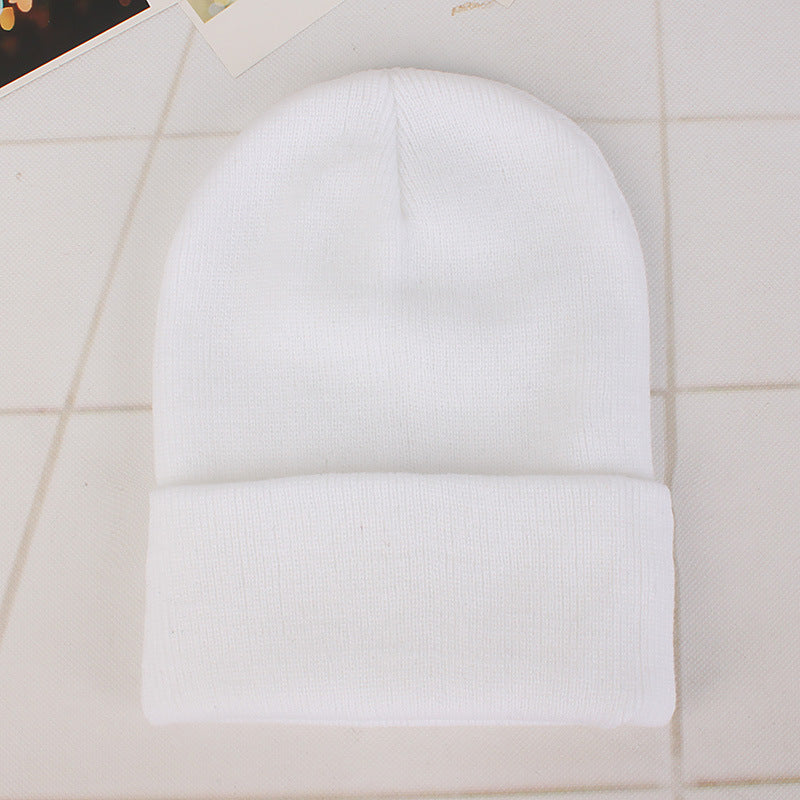 Candy Colored Warm Knitted Hat for Autumn and Winter