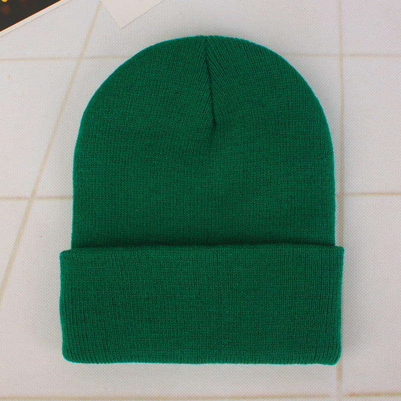 Candy Colored Warm Knitted Hat for Autumn and Winter