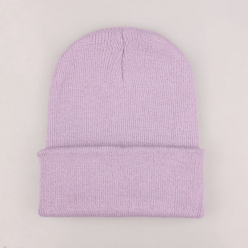 Candy Colored Warm Knitted Hat for Autumn and Winter