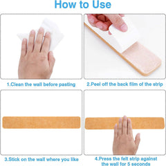 5 Pack Felt Pin Board Strips with 100 Push Pins