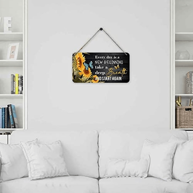 Sunflower Butterfly Hanging Decoration with Motivational Sayings