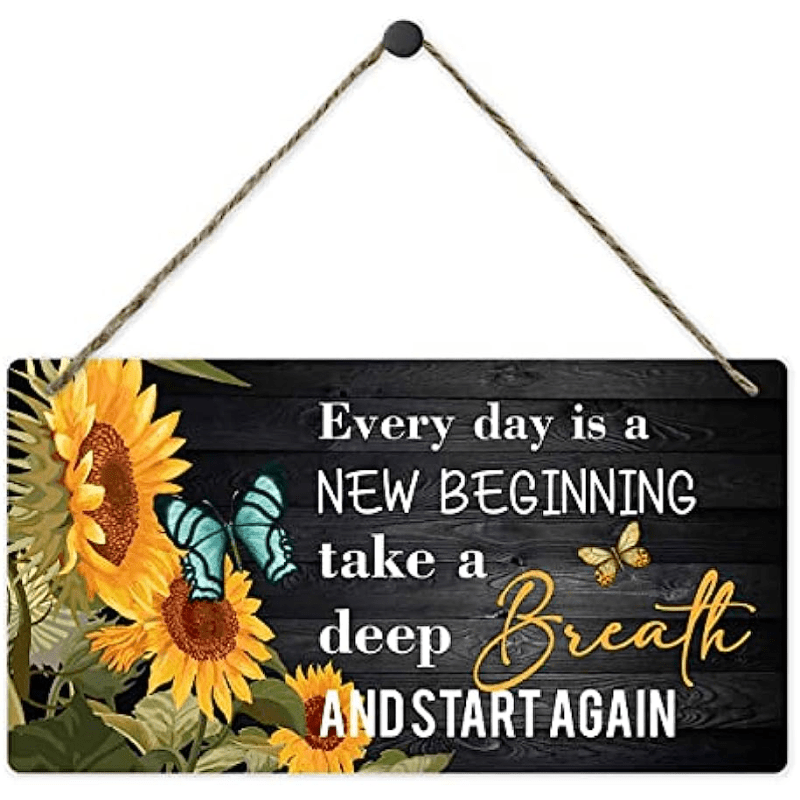 Sunflower Butterfly Hanging Decoration with Motivational Sayings