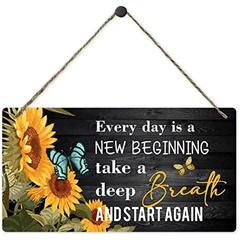 Sunflower Butterfly Hanging Decoration with Motivational Sayings