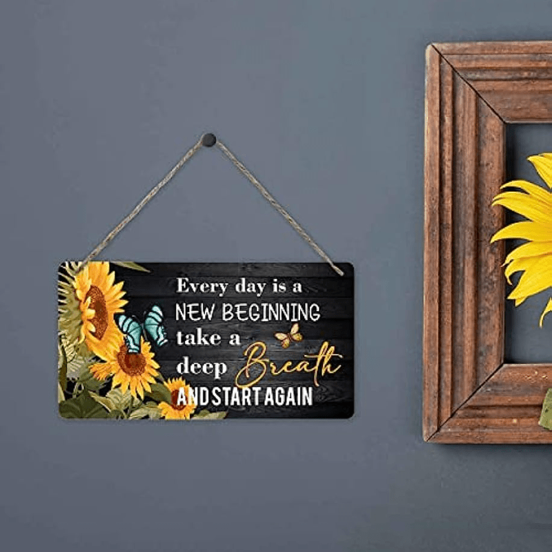 Sunflower Butterfly Hanging Decoration with Motivational Sayings