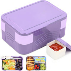 1550ml Leak-proof Bento Box with 6 Grids & Cutlery