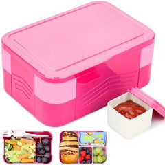 1550ml Leak-proof Bento Box with 6 Grids & Cutlery