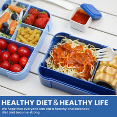 1550ml Leak-proof Bento Box with 6 Grids & Cutlery