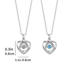 Heart Pendant Necklace with Rhinestone Decoration