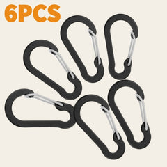6pcs Mountaineering Buckle Camping Safety Stainless Steel Spring Buckle
