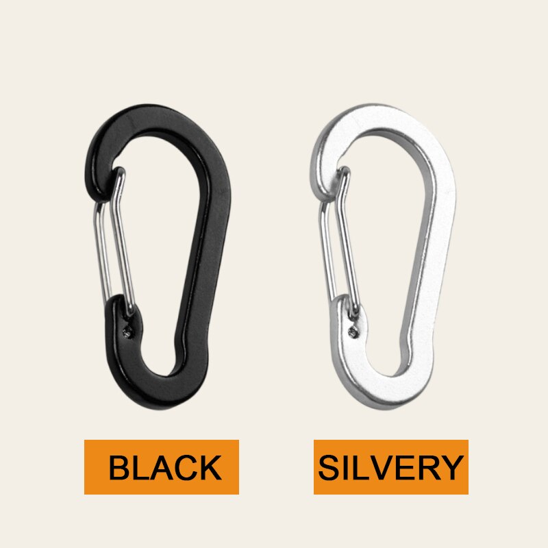 6pcs Mountaineering Buckle Camping Safety Stainless Steel Spring Buckle