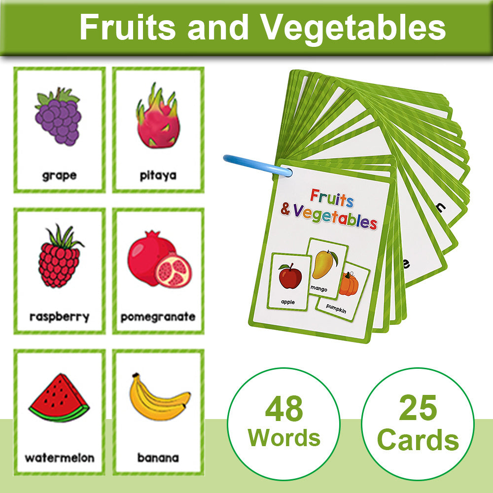 Kids Montessori Fruit & Veg Flashcard Educational Toy