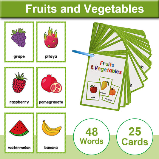 Kids Montessori Fruit & Veg Flashcard Educational Toy