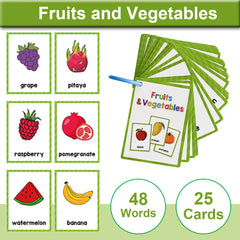 Kids Montessori Fruit & Veg Flashcard Educational Toy