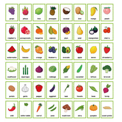 Kids Montessori Fruit & Veg Flashcard Educational Toy