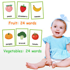 Kids Montessori Fruit & Veg Flashcard Educational Toy