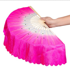 Chinese Style Dance Fan Bamboo Folding Fan Silky Veil Fan