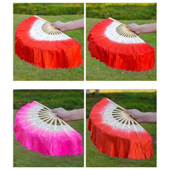 Chinese Style Dance Fan Bamboo Folding Fan Silky Veil Fan
