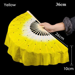 Chinese Style Dance Fan Bamboo Folding Fan Silky Veil Fan
