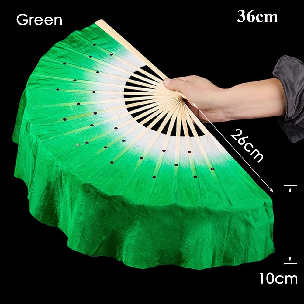 Chinese Style Dance Fan Bamboo Folding Fan Silky Veil Fan