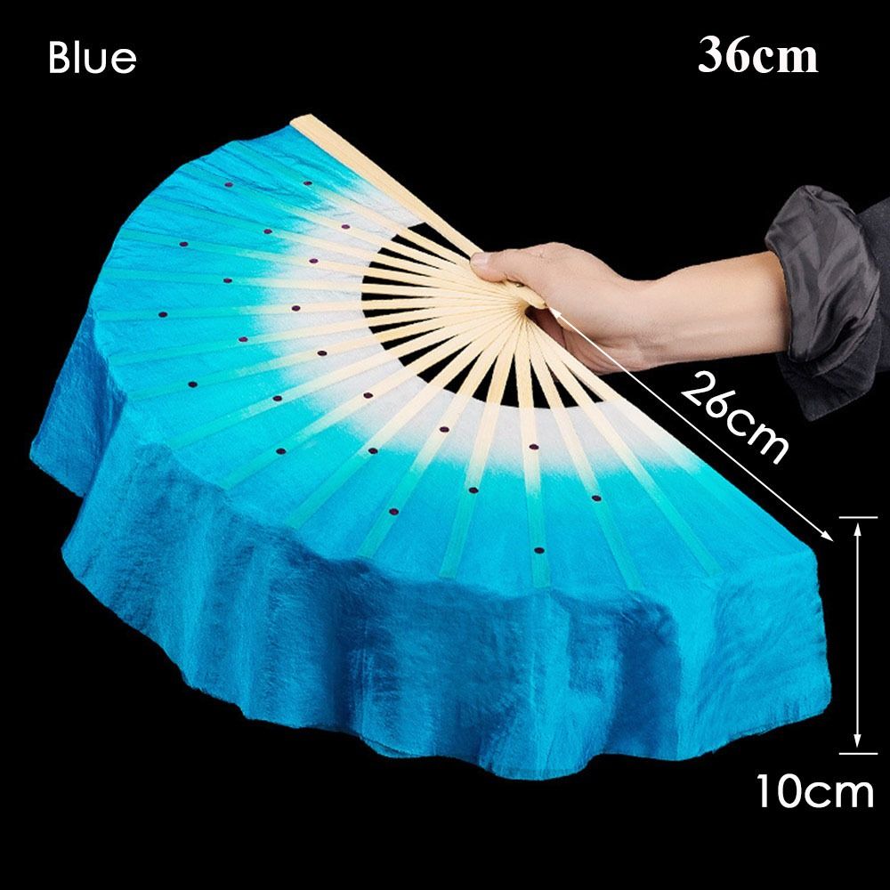 Chinese Style Dance Fan Bamboo Folding Fan Silky Veil Fan