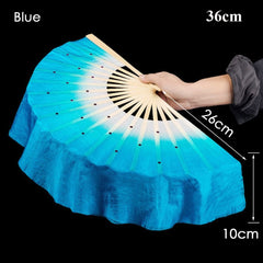 Chinese Style Dance Fan Bamboo Folding Fan Silky Veil Fan