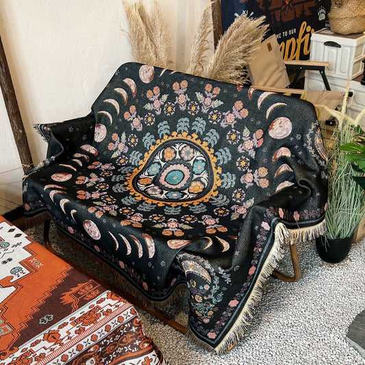Bohemian Multifunctional Blanket for Sofa Picnic Camping Soft Durable Cover