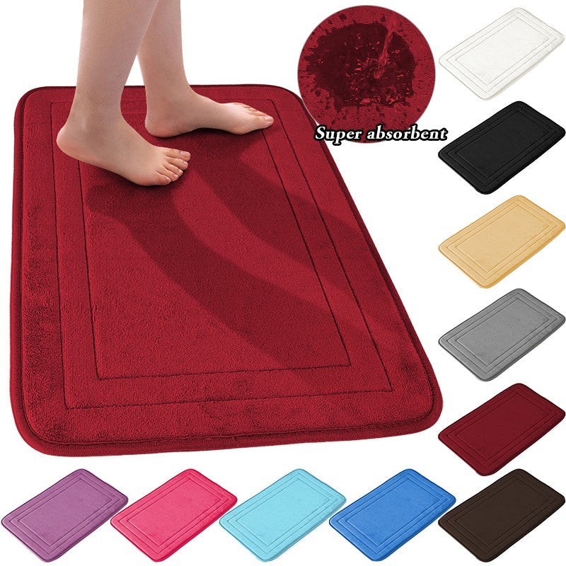 Soft Non Slip Absorbent Bath Mat Machine Washable Shower Carpet