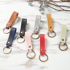 5pcs PU Leather Keychain For Men Car Key Strap Business Gift