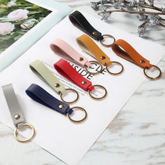5pcs PU Leather Keychain For Men Car Key Strap Business Gift