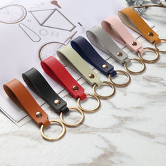 5pcs PU Leather Keychain For Men Car Key Strap Business Gift