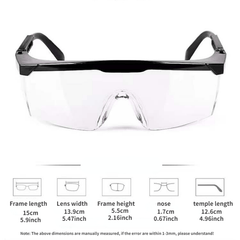 Shield Safety Glasses Anti Fog Clear One-piece Goggles Reusable Protective