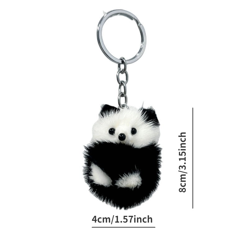 Small Panda Plush Key Chain Pendant School Bag Ornament