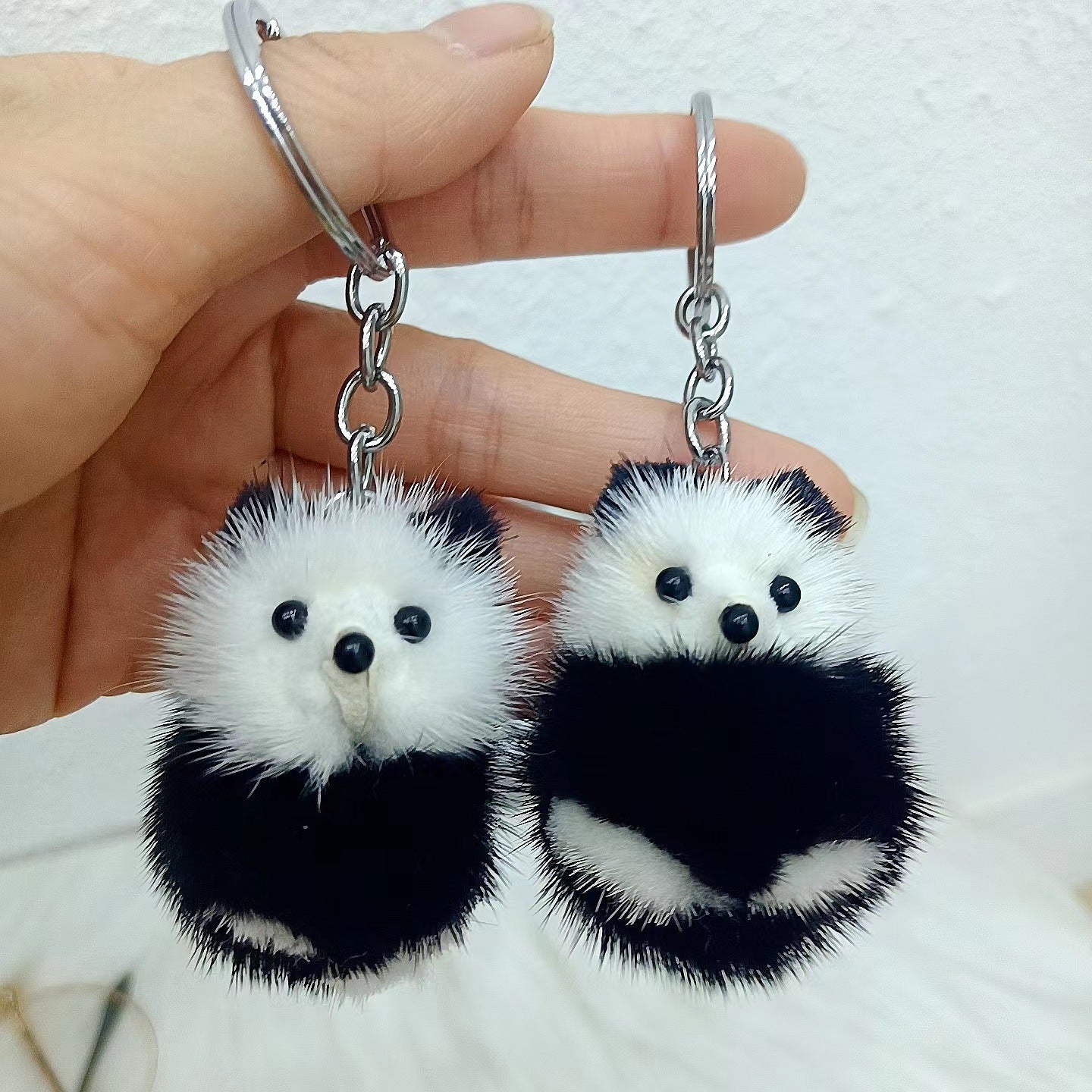Small Panda Plush Key Chain Pendant School Bag Ornament