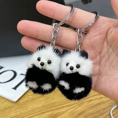 Small Panda Plush Key Chain Pendant School Bag Ornament